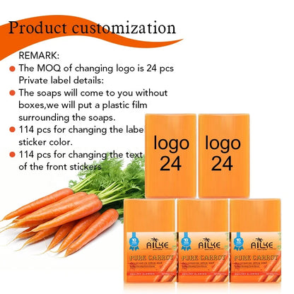 Jabón de Buena calidad Natural de Zanahorias, hecho a mano