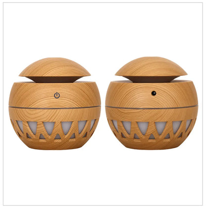 Difusor de aroma de madera 7 colores de luz LED