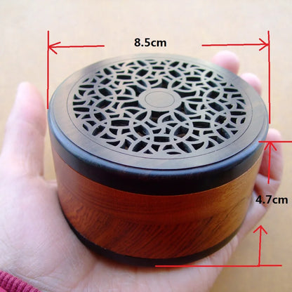 Quemador de incienso de madera negra y palo de rosa natural de alta calidad para incienso de bobina