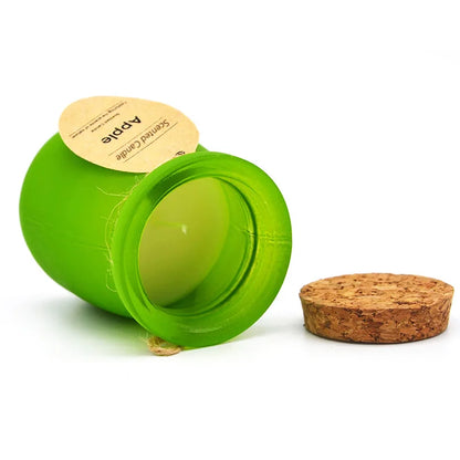 tarro de vidrio, velas perfumadas con aroma con tapa de corcho