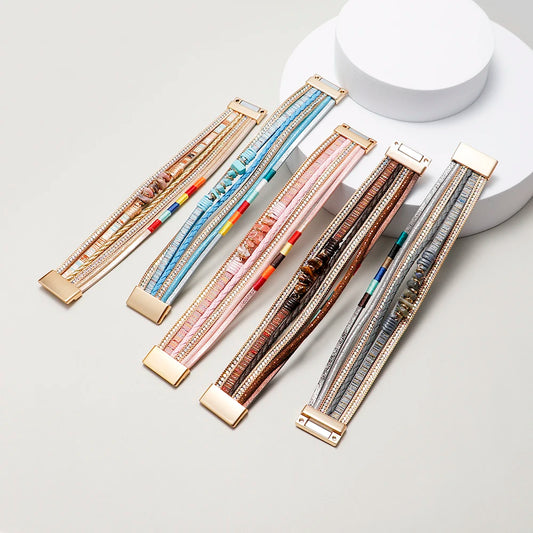 Pulseras con cuentas de piedra natural