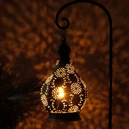 Moroccan metal pendant lamp powered by battery 
