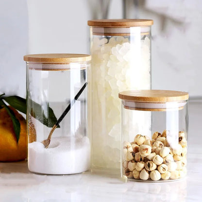 Frascos de vidrio con tapa