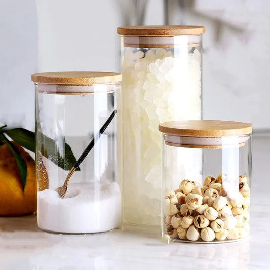 Frascos de vidrio con tapa