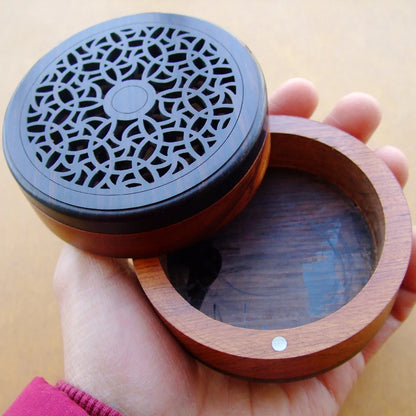 Quemador de incienso de madera negra y palo de rosa natural de alta calidad para incienso de bobina