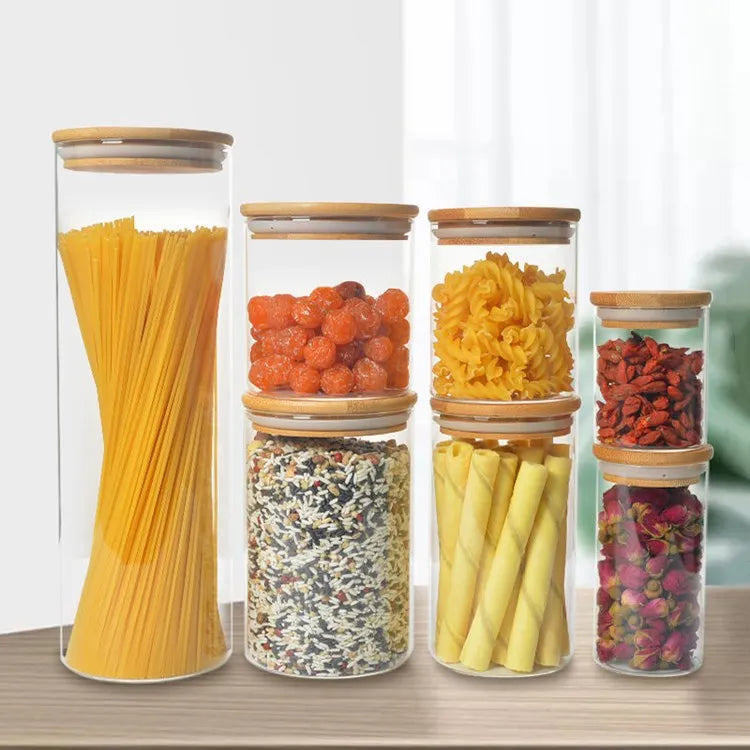 Frascos de vidrio con tapa