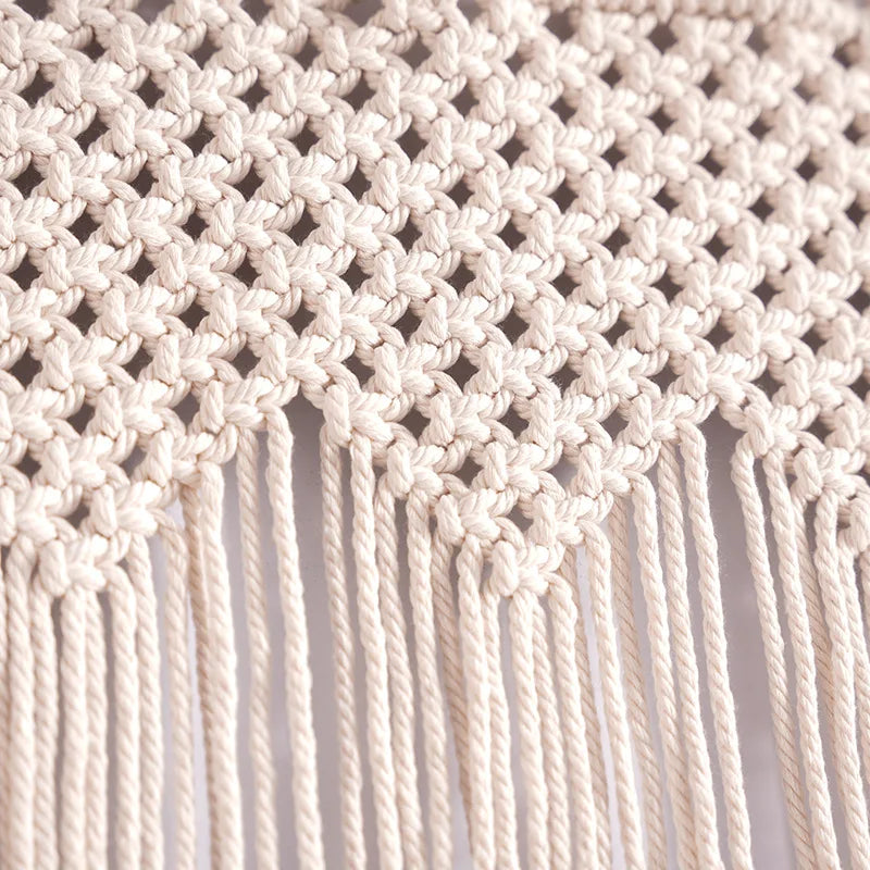 Cortina de macramé hecha a mano