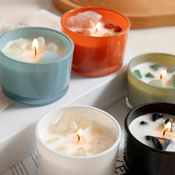 Velas perfumadas con cristales curativos