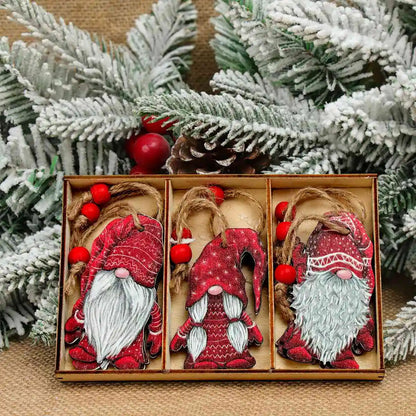 Varios diseños colgantes de madera de Navidad