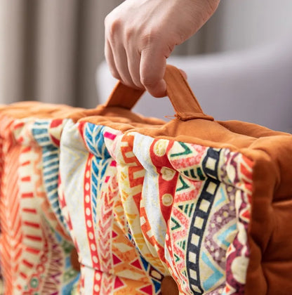 Cojín cuadrado bohemio con motivos de Mandala