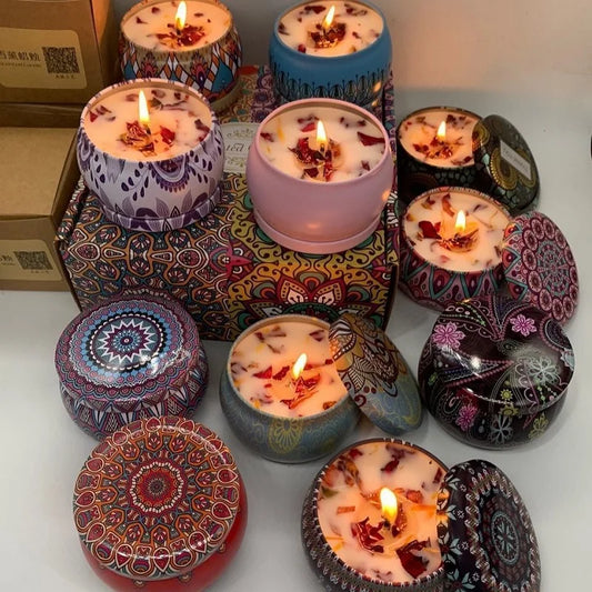 Velas perfumadas vintage, velas de cera de soja,fragancia de flores