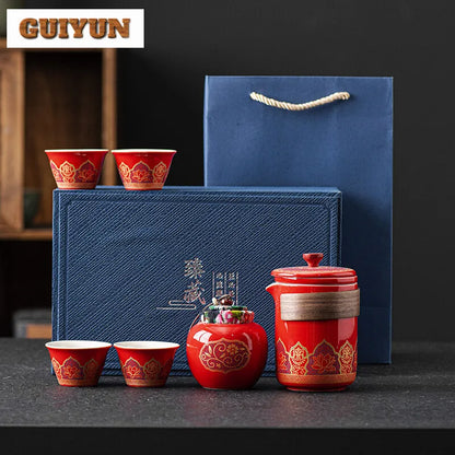 Caja de regalo para los amantes del té hecha porcelana con un diseño exclusivo