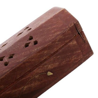 Soporte de palo de incienso de madera antigua