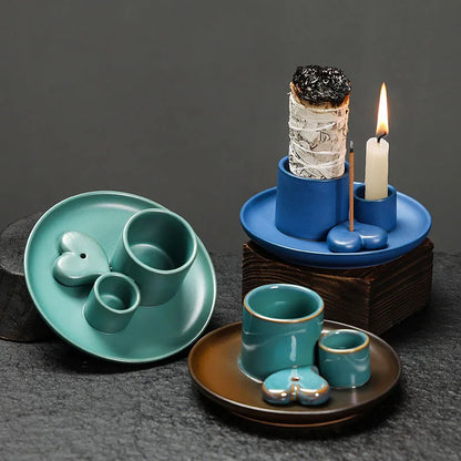 Juego de quemadores de incienso de cerámica de 1 pieza - multifuncional