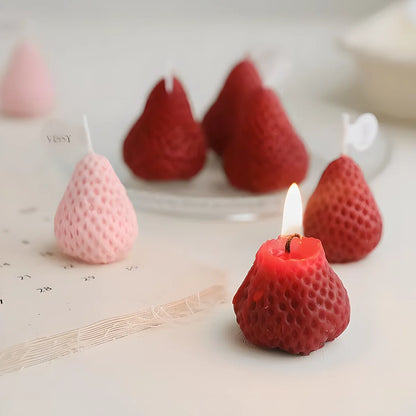 Velas fresas en miniatura perfumadas