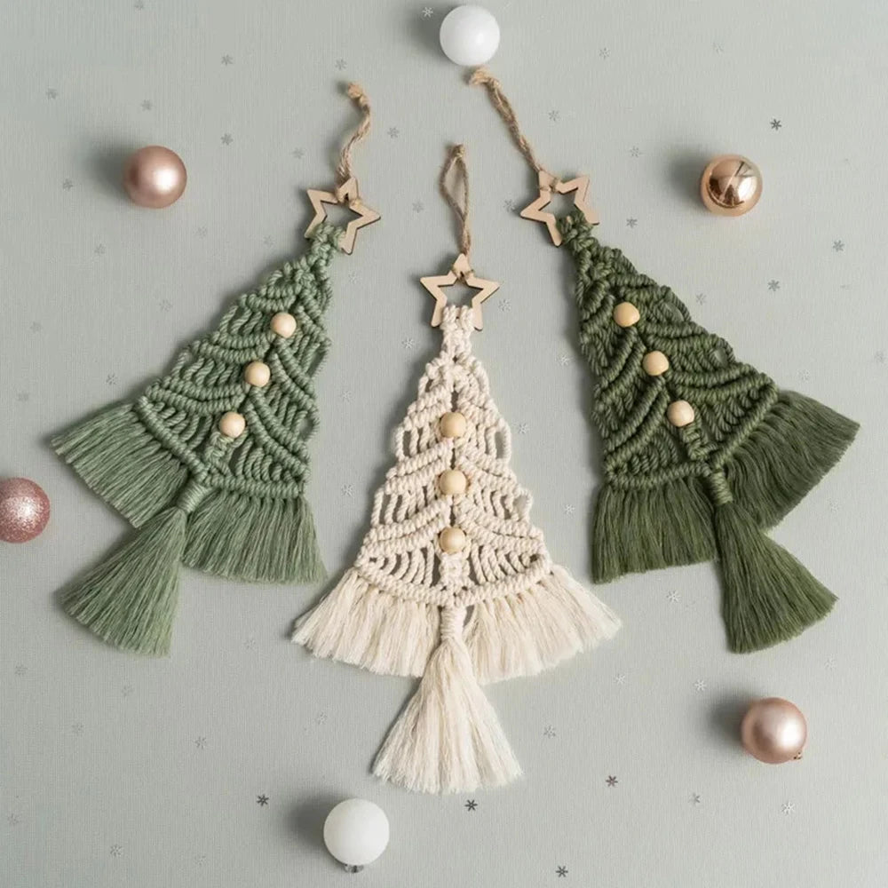 Árbol de Navidad Colgante Tejido  Macramé