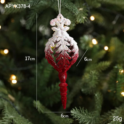 Colgantes navideños creativos rojo vino