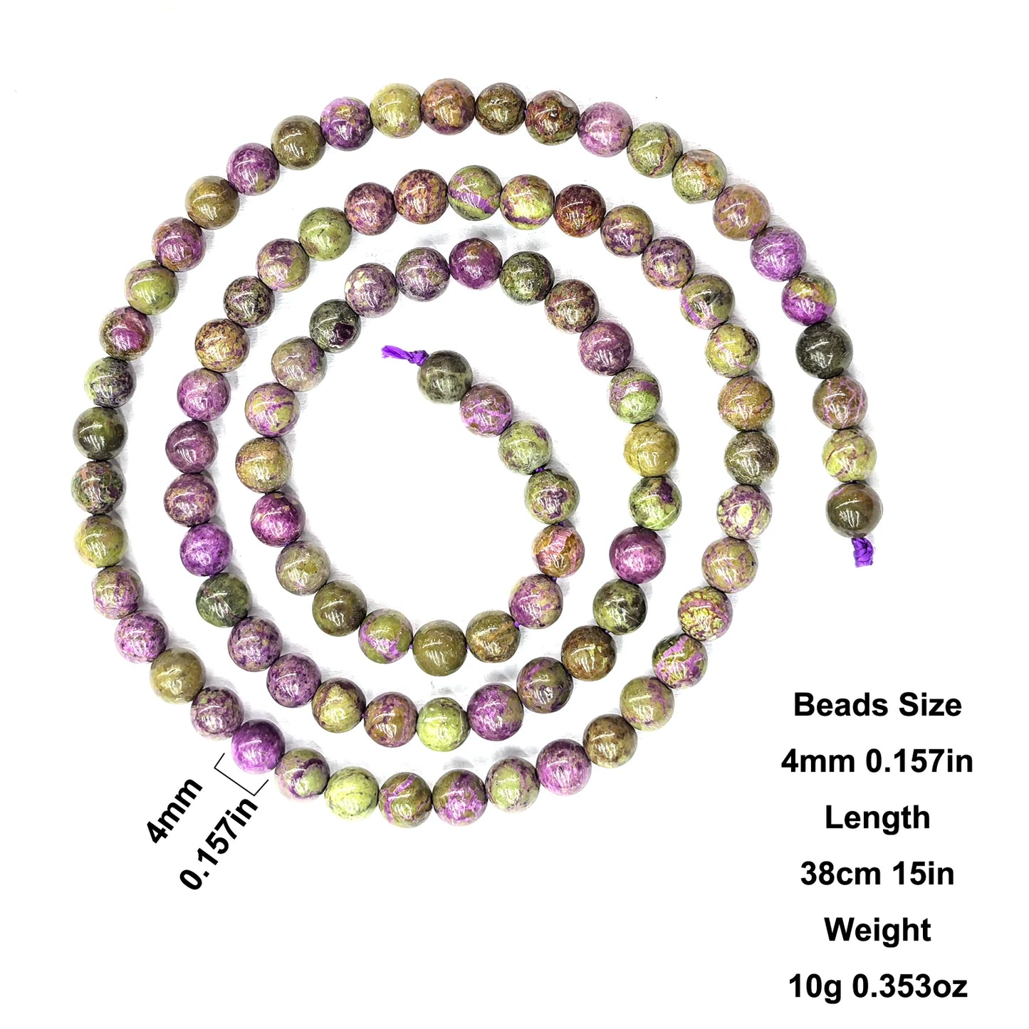 Cuentas redondas pulidas a mano