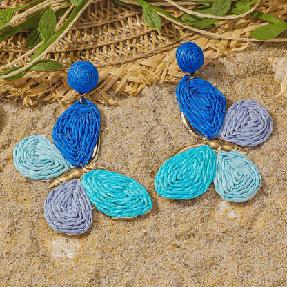 Pendientes colgantes de flores elegantes de Bohemia