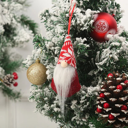 Gnomos sin rostro de decoración del árbol de Navidad