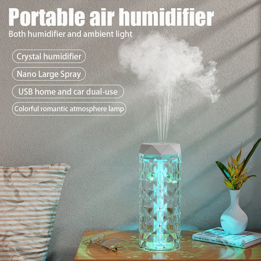 Humidificador de aire de 400 ml Difusor de aroma USB Purificador de aceite esencial Fabricante de niebla, luz RGB para coche, hogar, dormitorio