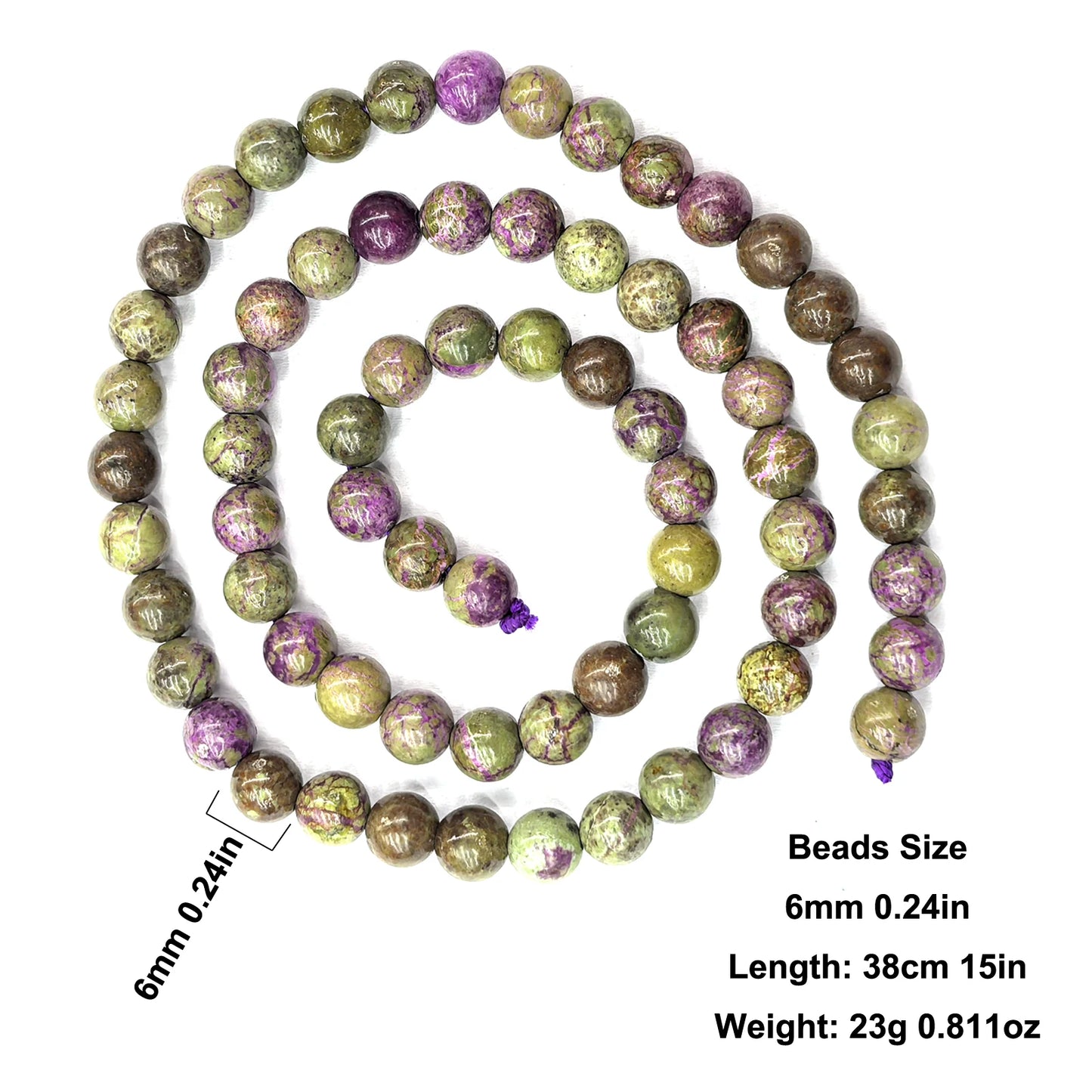 Cuentas redondas pulidas a mano