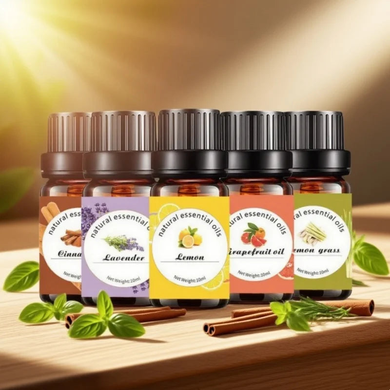 Aceites esenciales de Pure Aroma 10 ml (eucalipto, lavanda, incienso, salva, sándalo) para humidificador