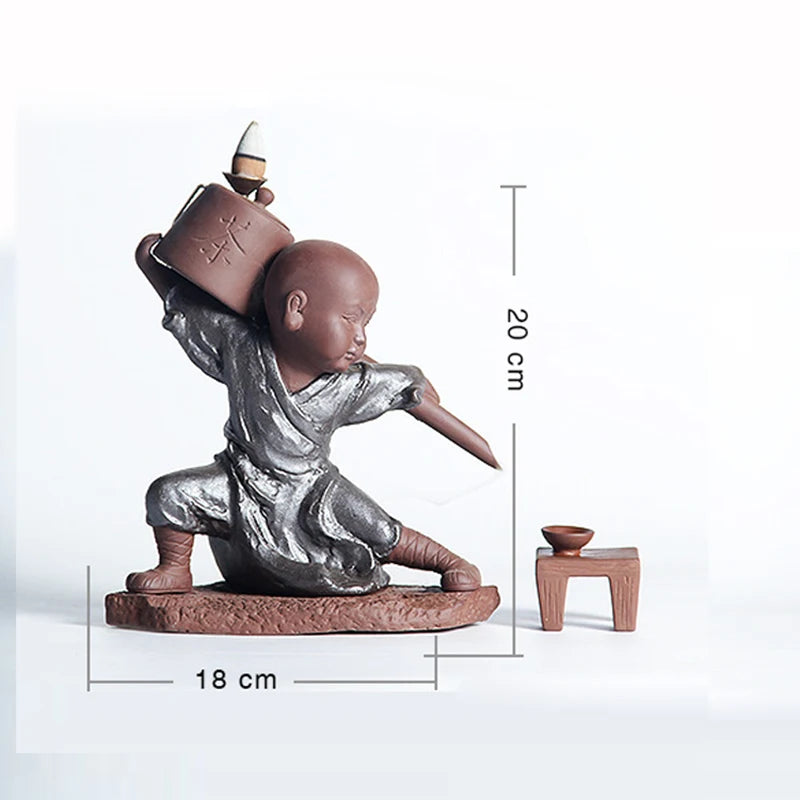 Quemador de incienso de reflujo monje de kung fu