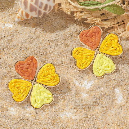 Pendientes colgantes de flores elegantes de Bohemia