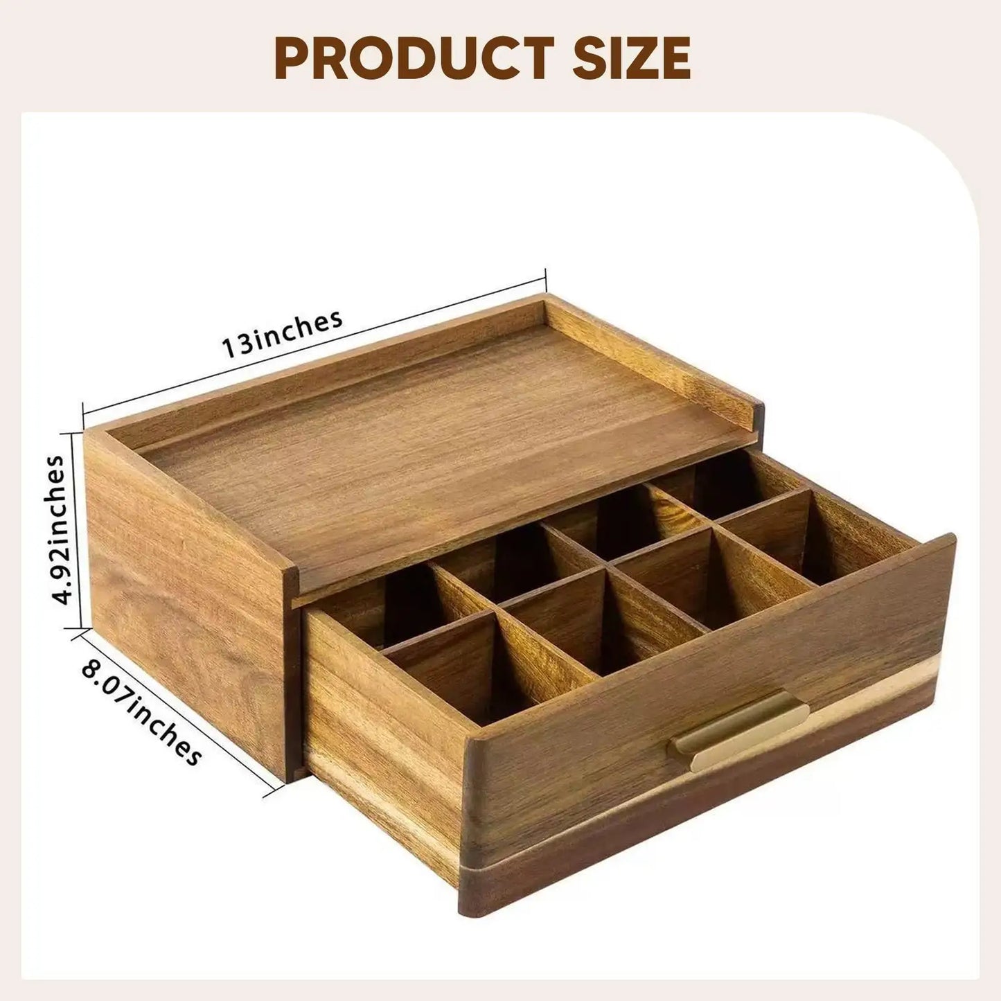 Organizador de bolsas de té de madera