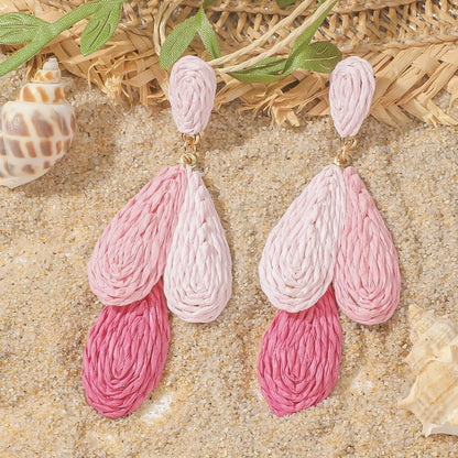 Pendientes colgantes de flores elegantes de Bohemia