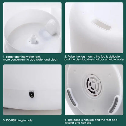 Humidificador de aire de 500 ml Difusor de aceites esenciales con luces nocturnas coloridas USB