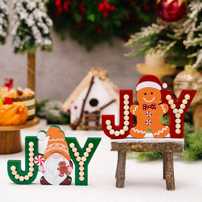 Gingerbread Man Wooden Ornament JOY