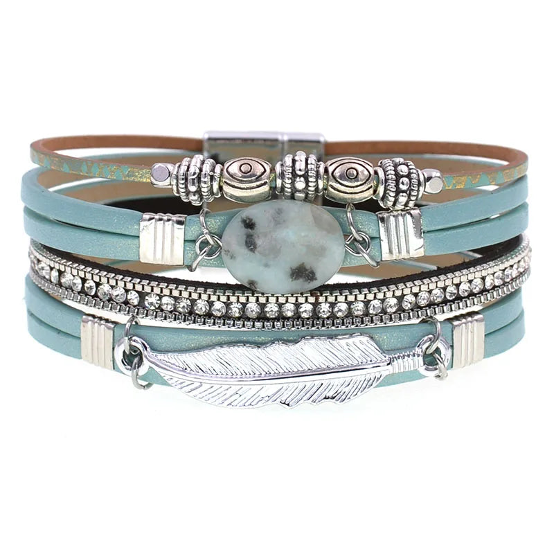 Pulseras de encanto de piedra natural