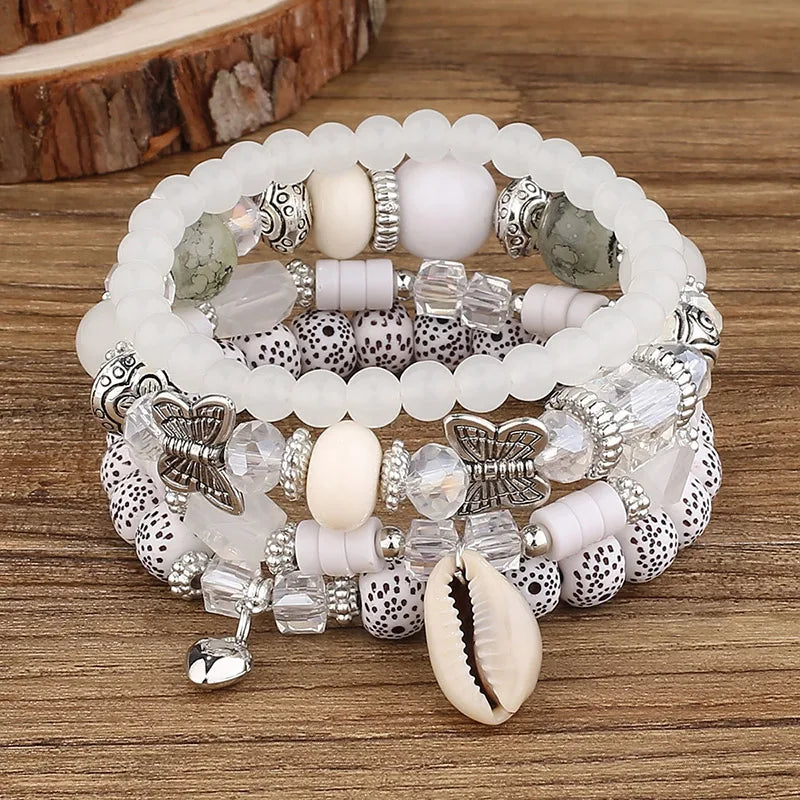 Bohemian Handmade Glasses Bead Bracelet Sets 