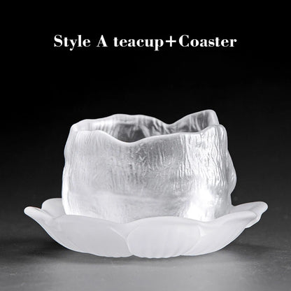 Taza de té de pétalos de estilo japonés hecha a mano