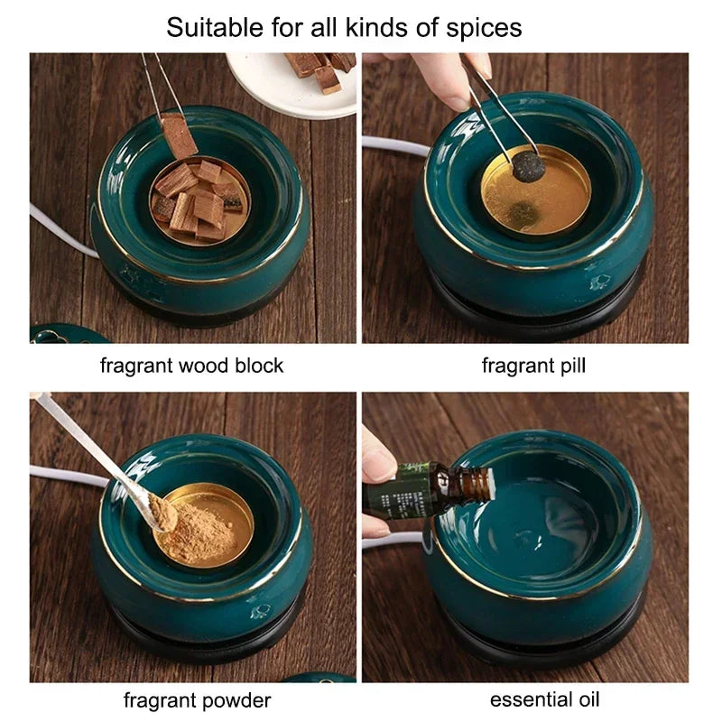 Quemador de incienso eléctrico azul