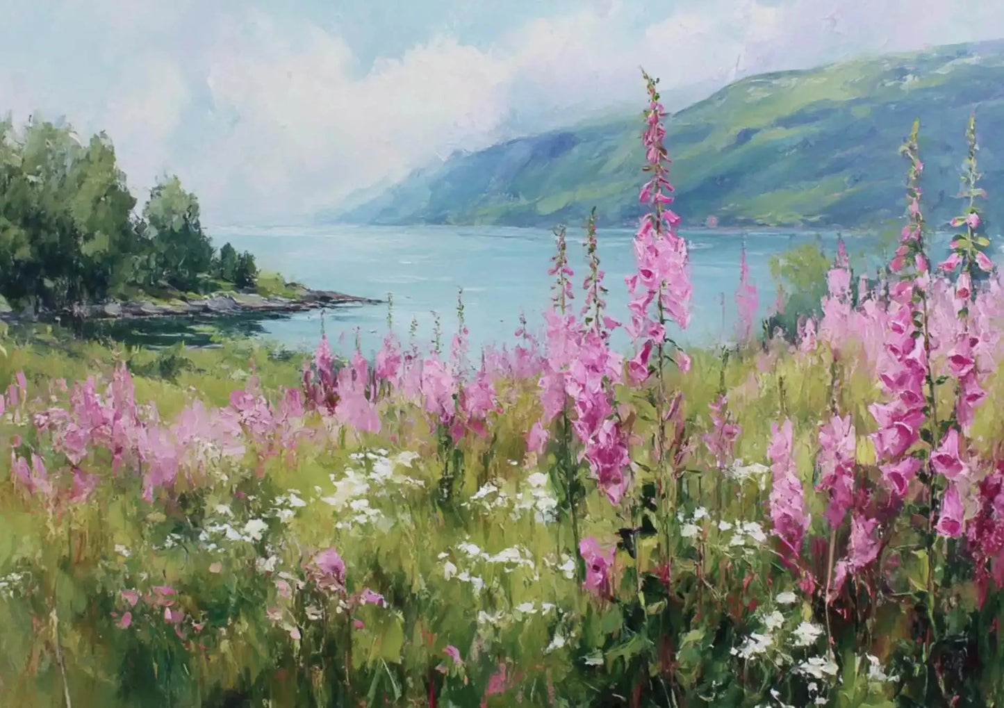 Lienzo natural Flor púrpura