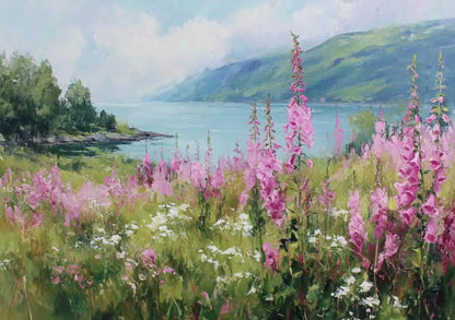 Lienzo natural Flor púrpura