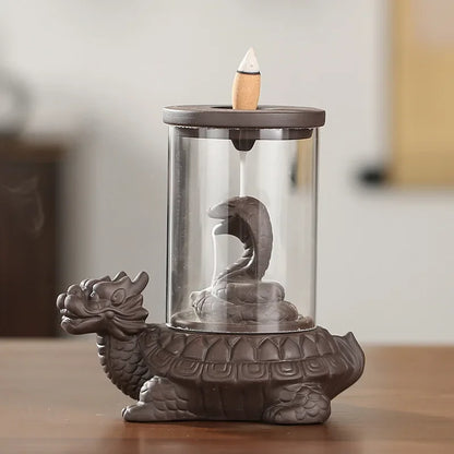 Quemador de incienso, cascada de humo