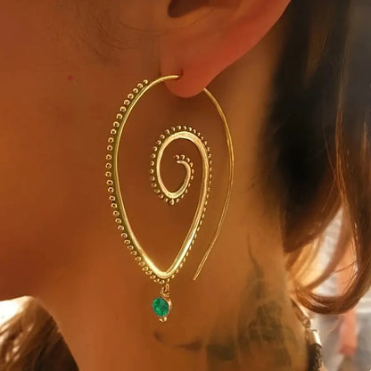 Pendientes colgantes en forma de círculo estilo bohemio