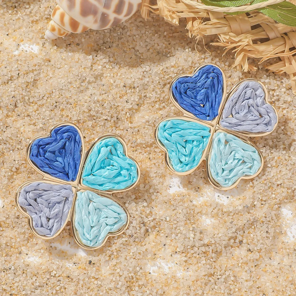 Pendientes colgantes de flores elegantes de Bohemia