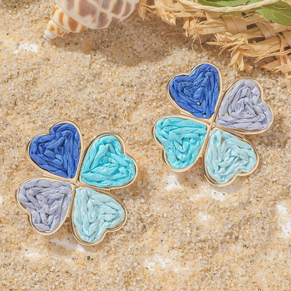 Pendientes colgantes de flores elegantes de Bohemia