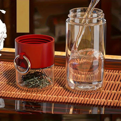 Taza de separación de agua de té de 350ml, botella de agua de plástico