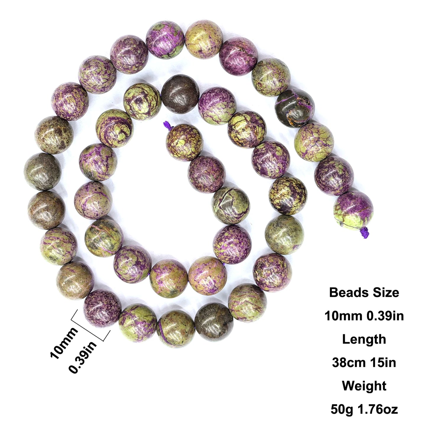 Cuentas redondas pulidas a mano