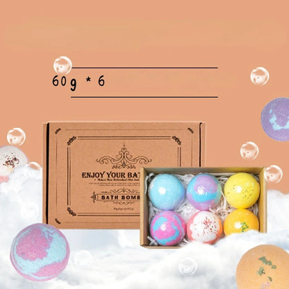 6 piezas Bombas de bolas de baño hechas a mano