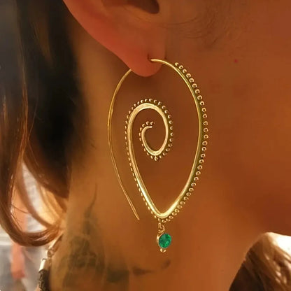 Pendientes colgantes en forma de círculo estilo bohemio
