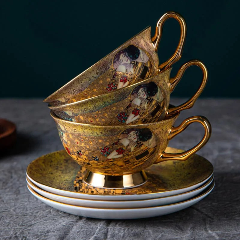 Set tazas de té de porcelana