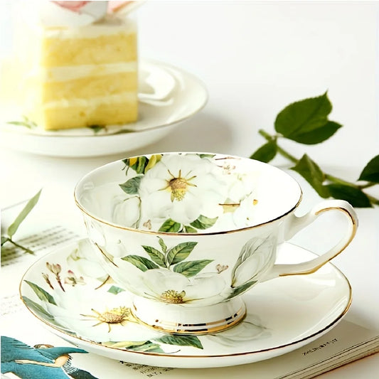 Taza de té de camelia de cerámica de 5,7 oz