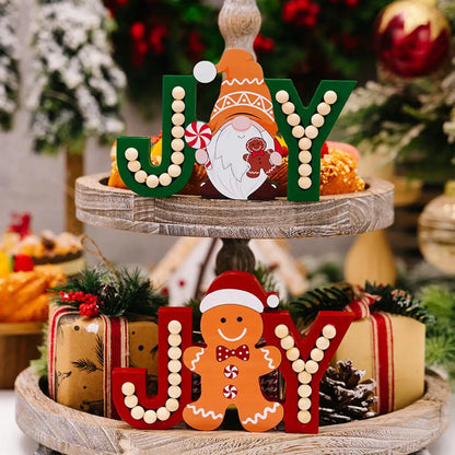 Gingerbread Man Wooden Ornament JOY